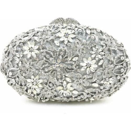 Women Luxury Crystal Evening Clutch Bags Ladies Party Flowers Bag Wedding Clutches