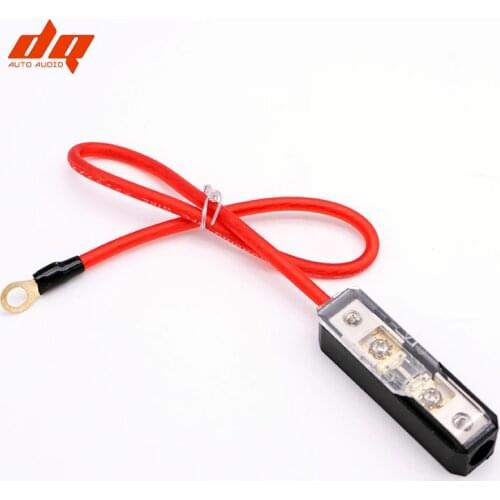 1pcs 30A 40A 60A 80A 100A Car Auto Refit Audio Amplifier 4GA 1 In 1 Out Fuse Holder Box ABS Plastic+Zinc Alloy with 0.5m Cable