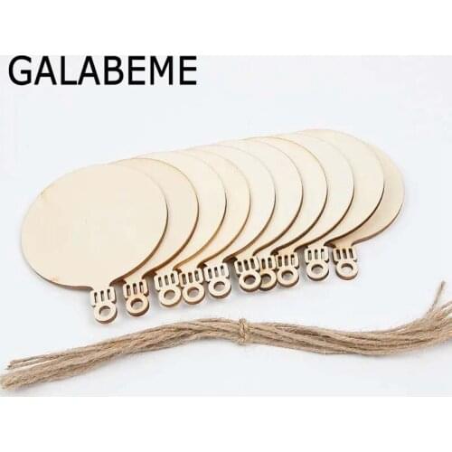 10pcs diameter 7cm blank Wooden tag With Hole Rope vintage party christmas DIY Craft Rustic Wedding decoration Centerpieces