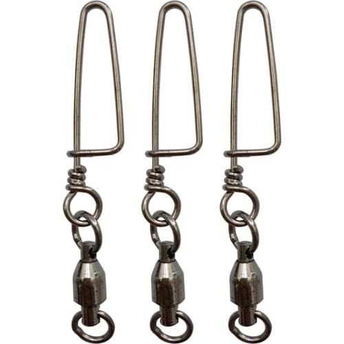 10pcs Ball Bearing Fishing Swivel With Coastlock Snap Ball Bearing Swivels Hard Fishing Lures Connector Size 1 2 3 4 5 6 7 8