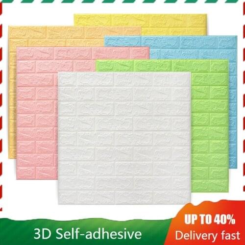 3d Wall Stickers Marble Brick Waterproof Diy Self-adhesive Decor Background for Kids Room Living Room Wallpaper Sticker