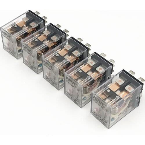 5pcs/Lot Power Relay NNC68AL-2Z AC 220V Coil with LED Lamp DPDT 8 Pins HH62P LY2 JQX-13F 12A 240VAC/28VDC