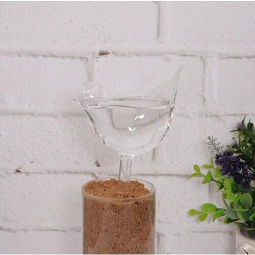 6x Bird Shaped Glass Self Watering Globes Automatic Watering Bulbs for Plants Flowers Holiday Watering Spike Stake Water Feeder