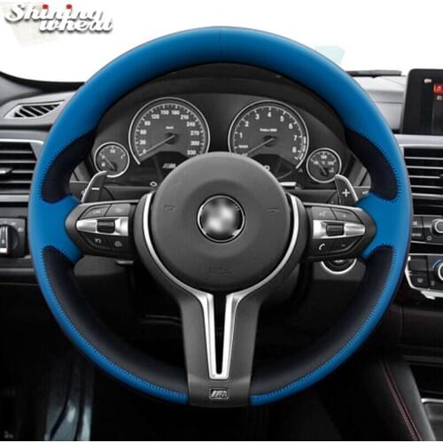 Shining wheat Leather Car Steering Wheel Cover for BMW F87 M2 F80 M3 F82 M4 M5 F12 F13 M6 F85 X5 M F86 X6 M F33 F30