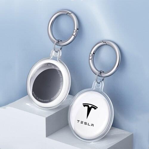 For Apple Airtags Locator Tracker Case Keychain Anti-lost Protector Sleeve For Tesla Model 3 Model X Model S Y Logo Key Ring
