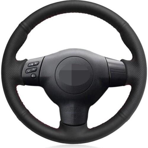 Car Steering Wheel Cover Black Artificial Leather Hand-stitched For Toyota Corolla 2004-2006 Caldina 2002-2007 RAV4 (US) 2004