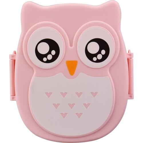 Cartoon Owl Lunch Box Children School Food Dinner Container Portable Bento Boxes Fruit Snack Storage Box Microwave Plastic