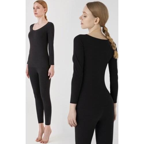 Two-piece Double-sided Velvet Seamless Thermal Underwear Outdoor Cycling Women Set Girls Men Thermostatic Winter Bottoming Suits