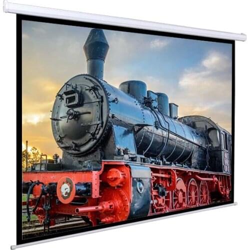 72 Inch 4:3 Electric Projector Screen 4K Ultra HD 3D Ready Wall Mounted with 12V Trigger Remote for Home Theater
