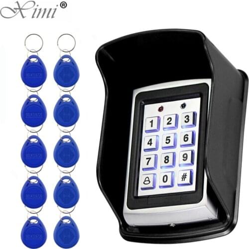 Hot Sale Waterproof Metal Rfid Access Control Keypad With 1000 Users+ 10 Key Fobs For RFID Door Access Control System