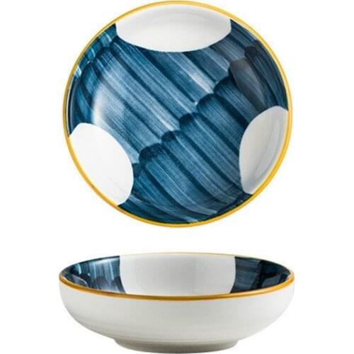 Ceramic Plate Kitchen Dishes Sauce Dish Japanese-style Tableware Underglaze Color Machine Printed Seasoning Saucer