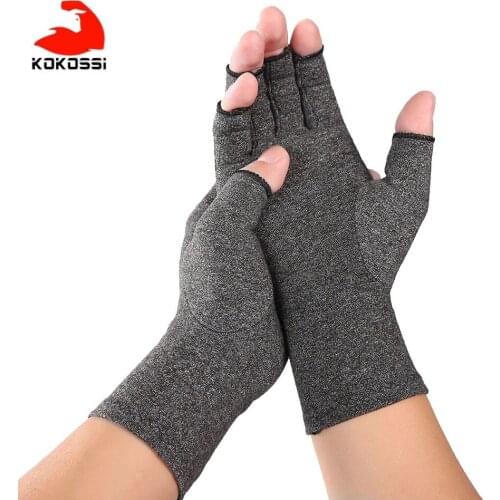 KoKossi 1 Pair Compression Arthritis Gloves Wrist Support Cotton Pain Relief Hand Brace Adult Therapy Wristband High Quality