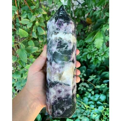 Beautiful large natural dream purple fluorite wand natural crystal tower 1300-1400g