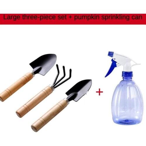 3pcs Spade Shovel Rake for Plant Potted Flowers Seedlings Loose Soil Bonsai Wooden Handle Indoor Outdoor Gardening Care Tool Set