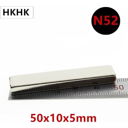 10/20PC N52 Neodymium Magnet 50*10*5 Strong NdFeB Rare Earth magnets 50x10x5 mm Magnets for moto Thickness 5mm Strip thin magnet