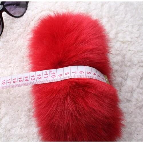 Fox fur cuffs on sleeves Wrist fur 12cm