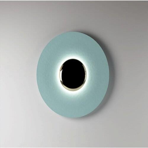 Postmodern minimalist net red lights living room bedroom bedside porch decoration round background personality UFO wall lamp