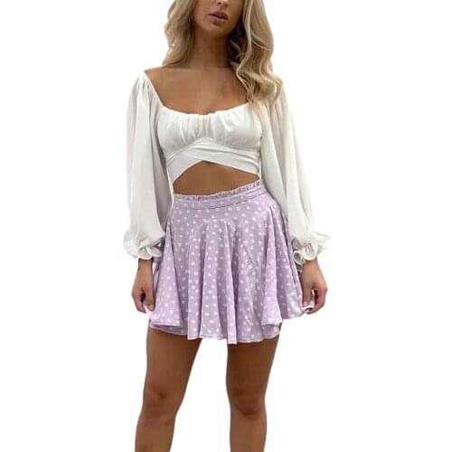 Fashion Printed Mini Skirts Women Elegant High Waist Casual Skirt Women Cascading Ruffle Spring Skirts Flared A-Line Short Skirt