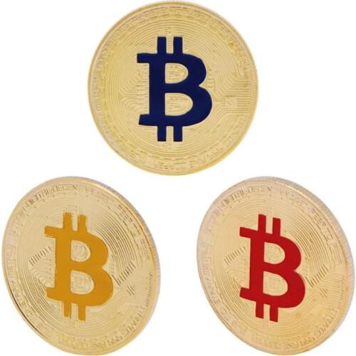 Copper/Gold/Silver Alloy Plated 38mm Physical BTC Bitcoin Coin Commemorative Coins Collectible Art Collection Gifts