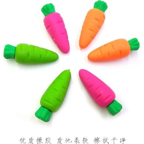 Cartoon Carrot Pencil Eraser,Rubber Novelty Kids Student Learning Office New Stationery