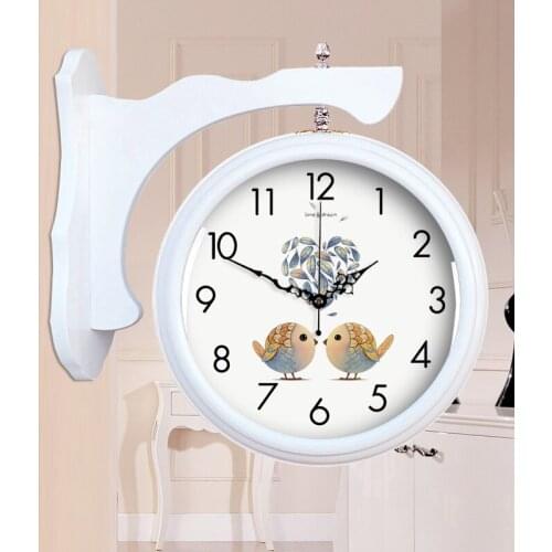 Modern Design Wall Clock Luxury Vintage Kitchen Double Sided Wall Clock Silent Large Kitchen Horloge Murale Home Decor JJ60WC