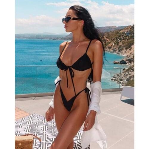 2021 New Solid Bikini Sexy Womens Swimsuit