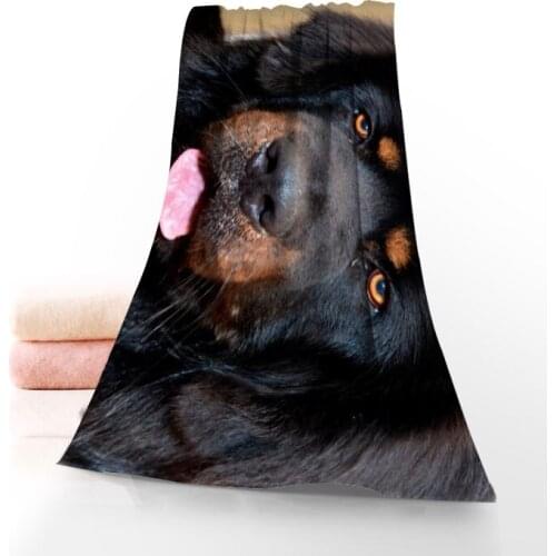 New Custom Tibetan Mastiff Towel Printed Cotton Face/Bath Towels Microfiber Fabric For Kids Men Women Shower Towels 70X140cm