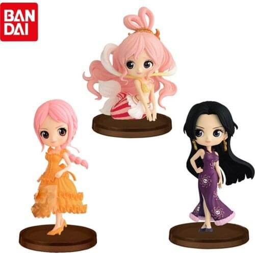 Bandai Genuine ONE PIECE Q Posket Petit Vol.3 Series Boa Hancock Rebecca Shirahoshi Action Figure Collections Model Toys