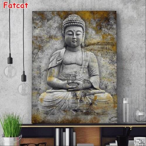 Full Square Round Buddha Icon Diamond Embroidery DIY Diamond Painting Cross Stitch kit China Religion Portrait mosaic Art PP1956
