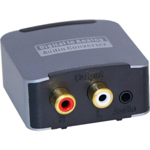 Audio Converter Digital to Analog Audio Converter Coaxial Toslink to Analog Stereo L/R RCA 3.5mm Jack Audio Adapter