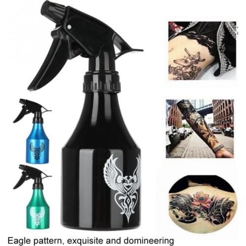 3Colors 250ML Professional Aluminum Tattoo Spray Bottle Green Algae Tattoo Cleaning Squirt Spray Tattoo Pigment Blue SoapBottle