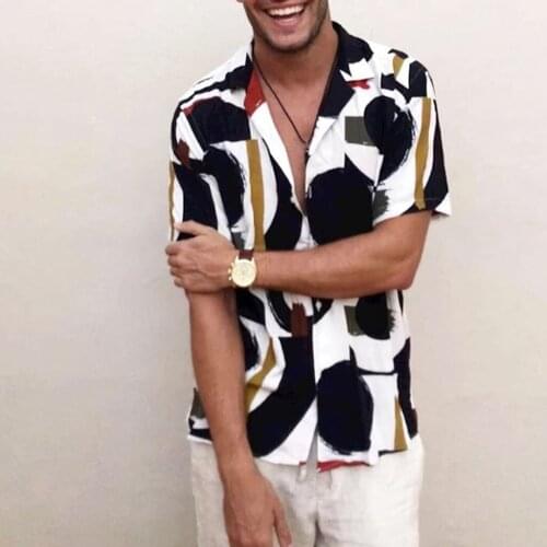 KANCOOLD Shirt Mens Fashion Summer Printed Short-Sleeved Shirt turndown collar Streetwear Hip hop Tops mens shirts casual may29