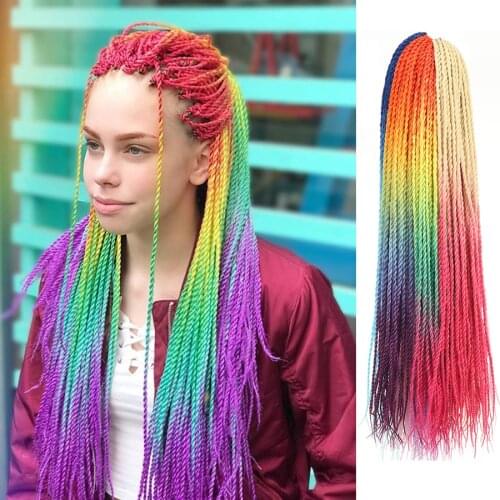 Senegalese Braids Passion Twist Crochet Hair Synthetic 24inch 30 Roots/Pack Extensions Kanekalon Hair for Braids Omber Faux Locs