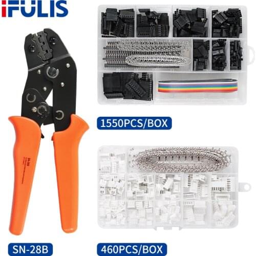 SN-28B Crimping Pliers 1550Pcs JST-XH JST Connector Kit 760 460Pcs 0.1-1mm² Dupont Terminals Hand Tool Set Ferrule Crimper