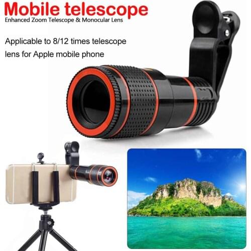8X 12X Mobile Phone Camera Lens Telephoto Lens External Telescop with Clip With Universal Clip for Smartphone Universal