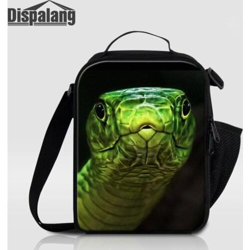 Snake Printing Warm Heat Insulation Neoprene Lunch Bag Snack Cooler Food Picnic Container Thermal Lunch Box for Children School