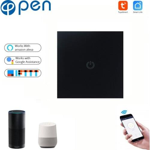 Tuya 1 Gang Wifi touch wall Switch light switch Global control compatible with Amazon Alexa,Google home for Smart home