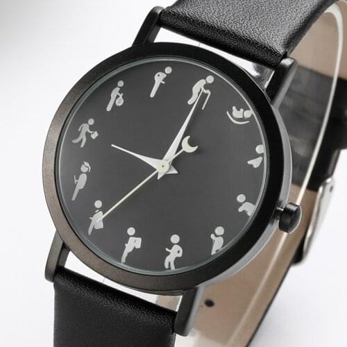 Unique Growth History Creative Watch Men Women Simple Turnable Quartz Watch Classical Leather Band Watches Reloj De Cuarzo