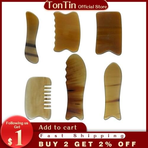 High quality Wholesale & retail Yellow Thicken Buffalo Ox Horn Massage Guasha Scraping Board