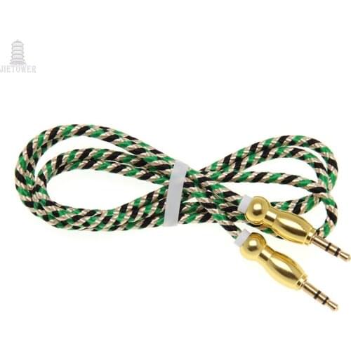 100pcs AUX Audio Cable 3.5mm male High Quality Stereo new ethnic Plait style AUX Cable Cord for Car Headphone Speaker Computer