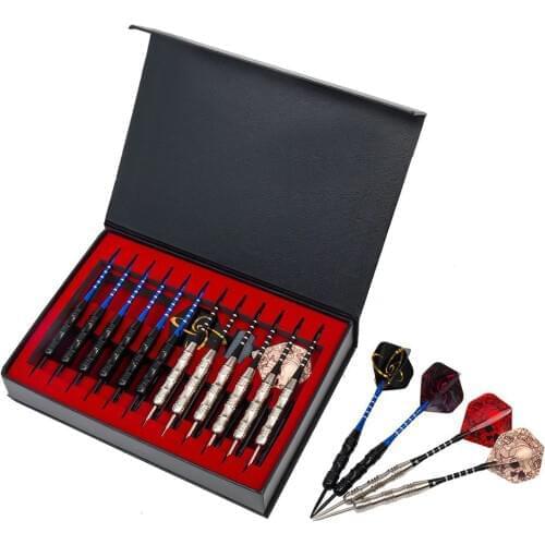 2021 Hot Selling 12 Pcs/set Professional Steel Tipped Darts Aluminum Dart Accessories Keelstyle 22g Needle Set with Box for Gift