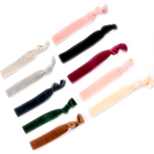 23 Colors 10 Yards Velvet Elastic Ribbon 30pcs Stretchy Velvet Elastic Hair Band Wholesale Ponytail Holder Knotted Tie Bracelet