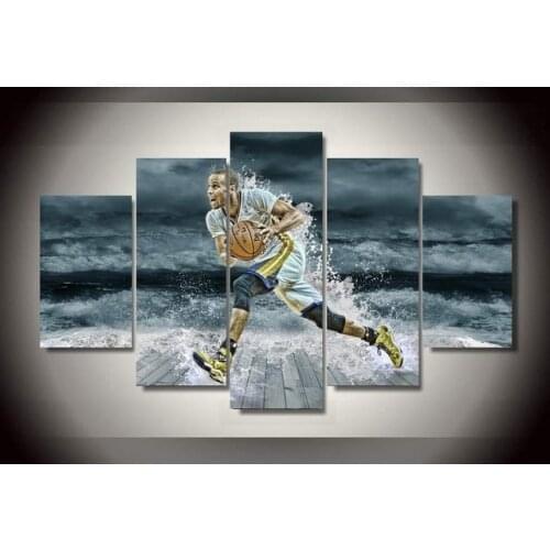 New 5 piece canvas art Stephen Curry Splash decorations for home Painting Wall Art Room Decor Print Poster Canvas Painting\J0223