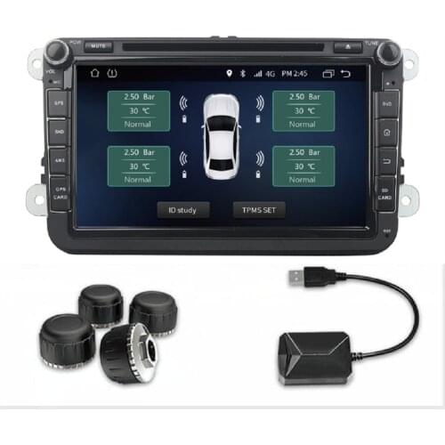Car TPMS USB Tire Pressure Monitoring System External Sensors for Android Car Multimedia Radio DVD Player Tire Temperature