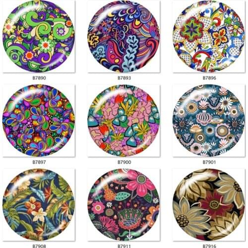 Flower Retro pretty Leaves pattern10pcs mixed 12mm/20mm/25mm Round photo glass cabochon demo flat back Making findings B7890