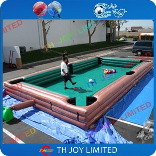 DDU free door shipping inflatable football snooker pool, inflatable table snooker game, cheap inflatable soccer billiard snooker