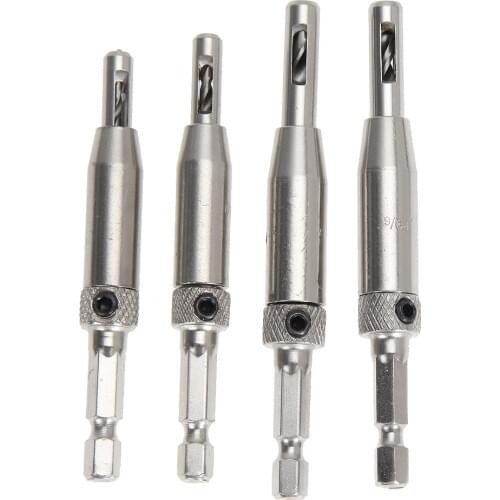 FATCOOL 4pcs/lot HSS Self Centering Drill Bits Hinge Matkap Door Cabinet 5/64 7/64 9/64 11/64 for Carpenter Furniture Makers