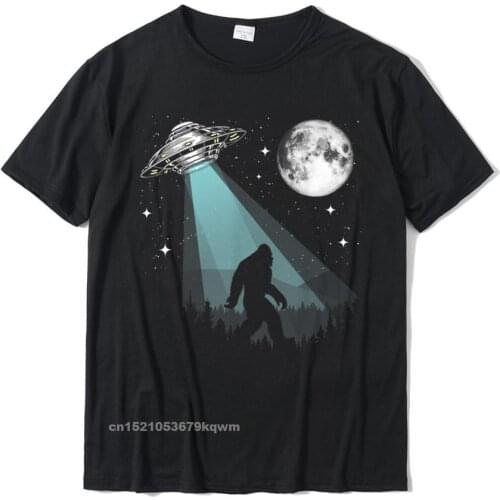 Bigfoot UFO Conspiracy - Moon Stars Night Nature T-Shirt Latest Mens Tshirts Cotton Tops Tees Custom