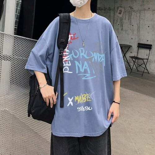 Mens Cotton Fashion Tshirt Half Sleeve Mens Summer T-shirts 5XL Male Oversized Tee Shirts Casual T Shirt For Man Xxxtentacion