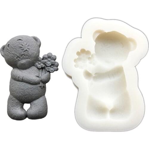 Flower Bear Silicone Sugarcraft Mold Chocolate Cupcake Baking Fondant Cake Decorating Tools